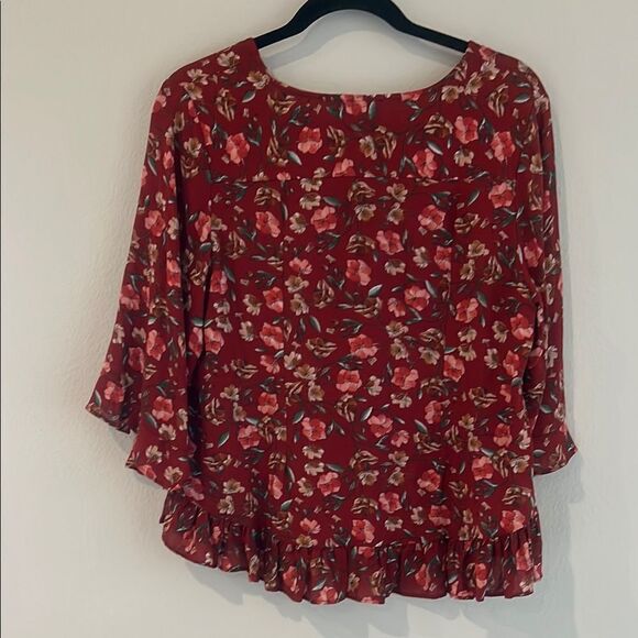 Cynthia Rowley Women's Floral Red Top - Picture 4 of 6
